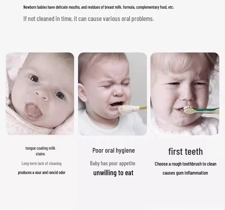 Ulepszona Miękka Silikonowa Szczoteczka do Zębów dla Niemowląt i Skrobak do Języka dla 0-18 Miesięcy - Zawiera Pudełko do Przechowywania