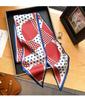 Design Print Skinny Scarf Plaid Horse Hairband Scarves Women Narrow Silk Scarfs Bag Ribbons Luxury  Wrist Towel Foulard