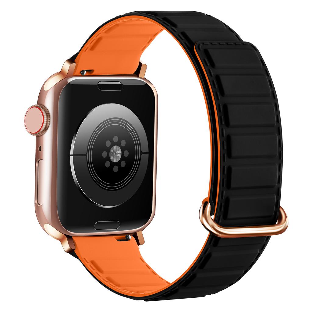 Silicone Strap for Apple Watch Ultra 3 2 1 49mm/Series 11 10 46mm/9 8 7 45mm/SE3 SE2 SE 6 5 4 44mm/3 2 1 42mm Magnetic Buckle Watch Band