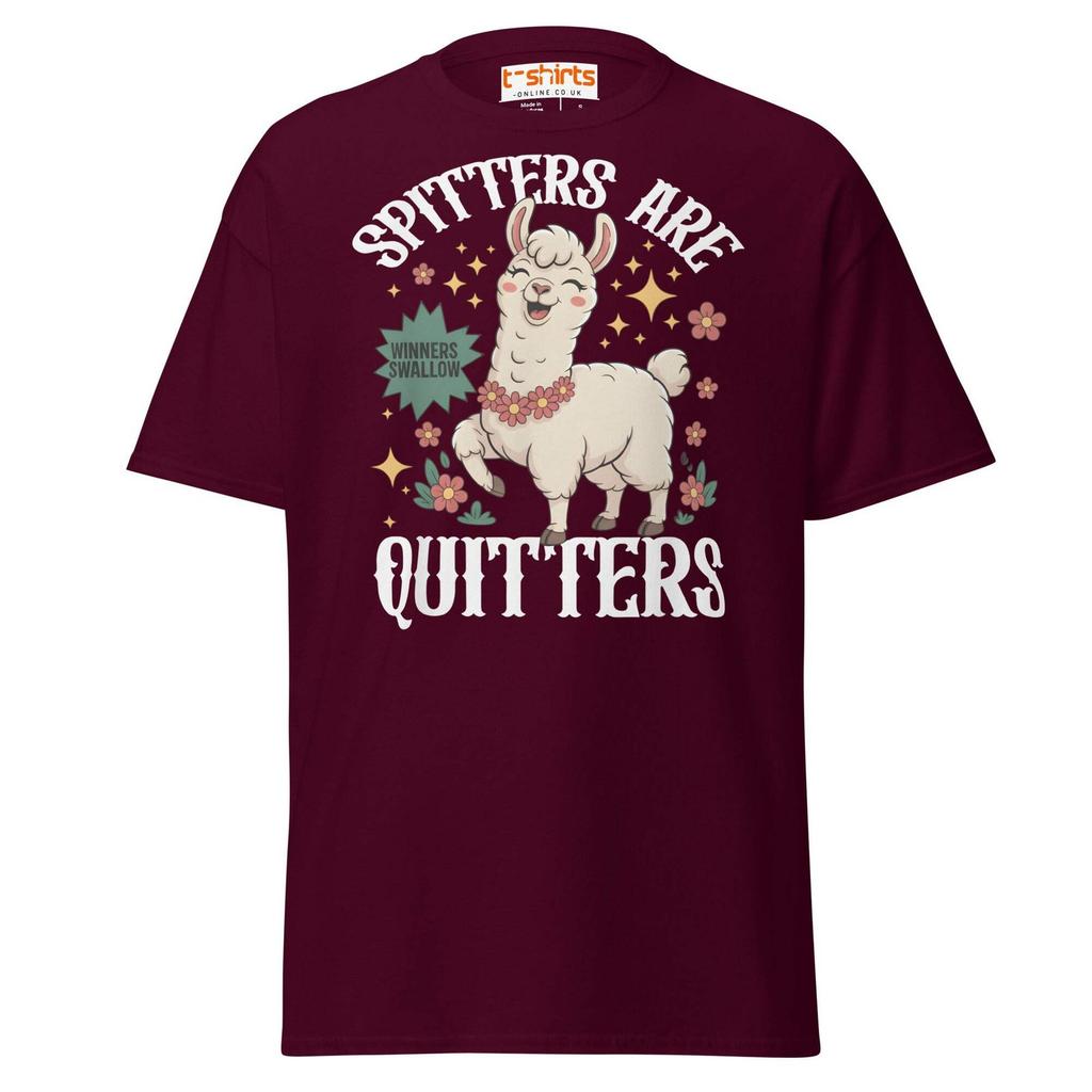 Spitters Are Quitters T-Shirt – Funny Llama Humor Tee