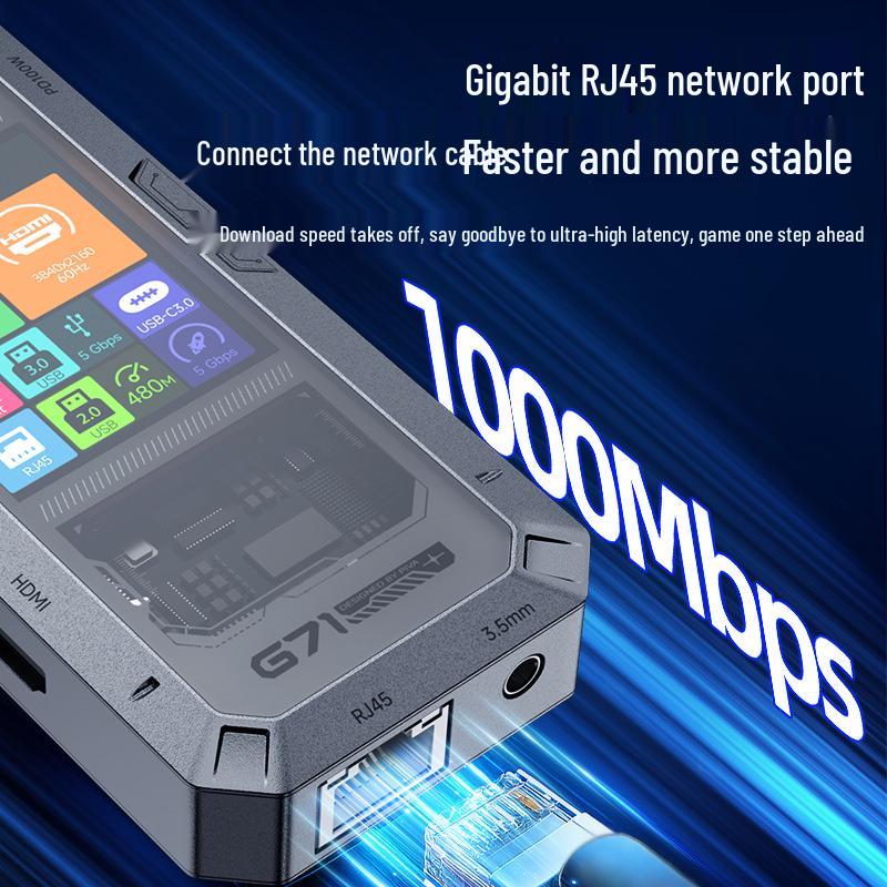 עמדת עגינה חכמה Piva G71 Type-C: HDMI 4K60Hz, Ethernet Gigabit, מפצל מהירות גבוהה