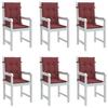 Low Backrest Chair Cushions 6 Pcs. Melange Wine Red 100x50x4 Cm Fabric