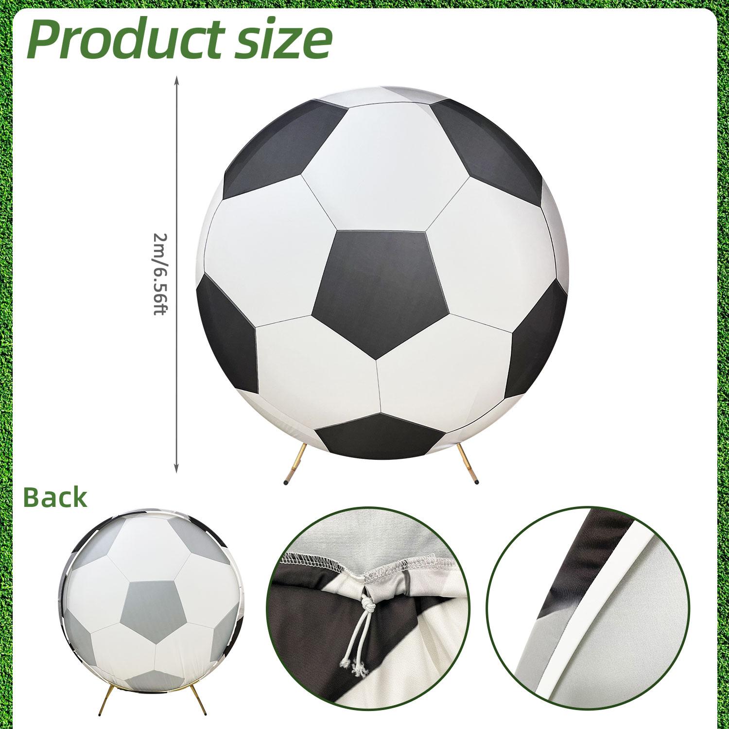 

6.5Ft Round Backdrop Cover - Sports Theme Arch Backdrop for Party & Photography - Birthday Decoration(Black and White)