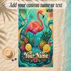 Mermaid Theme Soft Beach Towel Personalized Custom Name Text Towel Portable for Beach Pool Travel