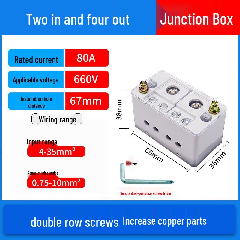 Självlyftande kopplingsdosa: 2-i-8/12/4 Ut Hushållstråddelare Kopplingsplint