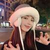 Fluffy Plush Women Winter Hat Soft Bucket Cap Fashion Ear Protection Hat  Autumn Winter