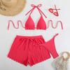 European and American swimsuits women's new sexy neck strap bikini three-piece swimsuit