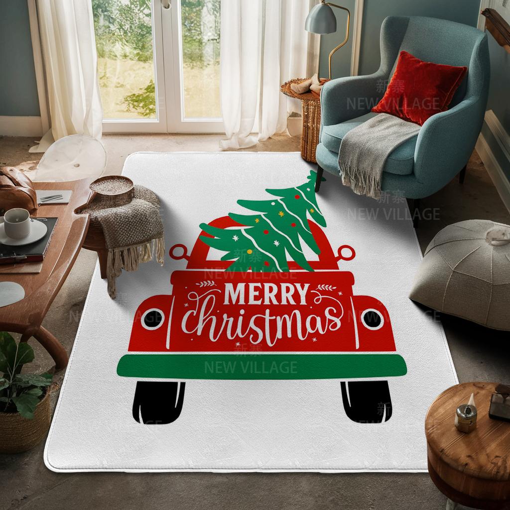 House Entrance Carpet Home Door Mat Living Room Bath Foot Bathroom Non-slip Water Absorption Rugs Bath Merry Christmas Winter