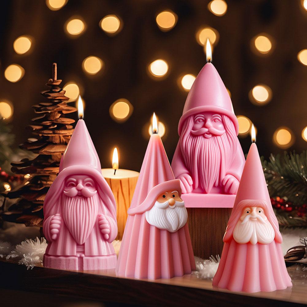 3D Santa Claus Silicone Candle Mold DIY Dwarf Gypsum Resin Soap Production Tool Home Decoration Crafts Aroma Candle Mold