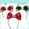 Adorable Christmas Headband For Kids With Shiny Sequined Bow Decoration In Festive Colors