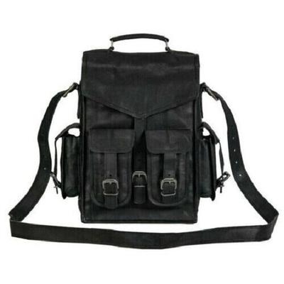 100% Genuine Black Leather Handmade Men's Rucksack Backpack | Travel Laptop Bag