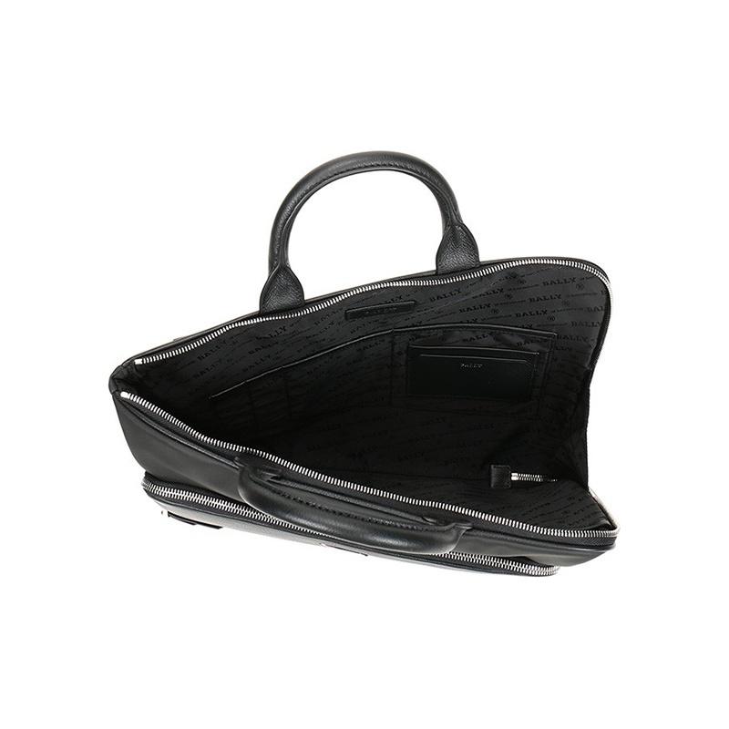 Bally Valdio Classic Minimalist Solid Color Logo Canvas And Leather Tote Bag Men Tote Bag Black 6231779
