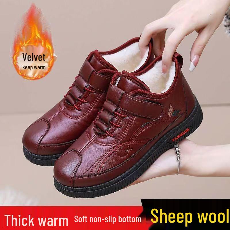 2025 Beijing Women's Non-Slip Winter Cotton Snow Boots with Velvet High Heel