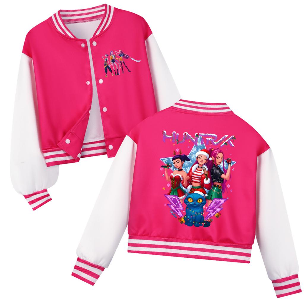 Children's Fashion Casual Long Sleeve Hooded Witch Group Printed Jacket