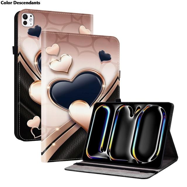 

Painted Flip Leather Tablet Case For Apple iPad Pro 11(2024)(2025)11inch compatible Shockproof Protect Cover For iPad Pro11 2025 iP Pro 11 2024 2025
