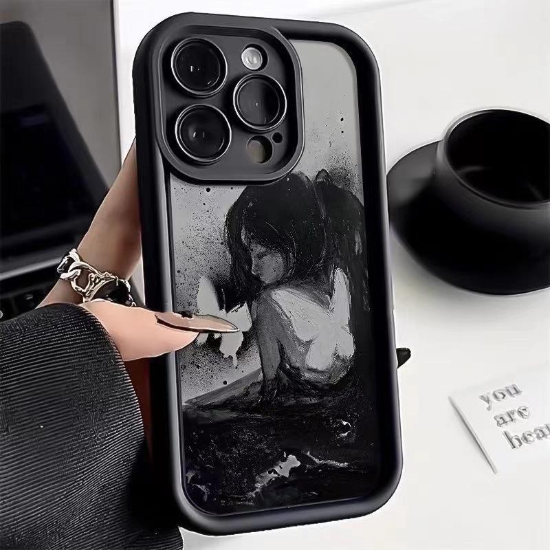 Butterfly Back Girl Applicable iPhone13promax Phone Case 15plus Apple 14pro Creative 12 Soft x