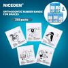 Niceden 100pcs/Box Dental Orthodontic Rubber Bands Elastics Latex Braces 6.5OZ 3.5OZ 1/8 3/16 1/4 4 Sizes/forces