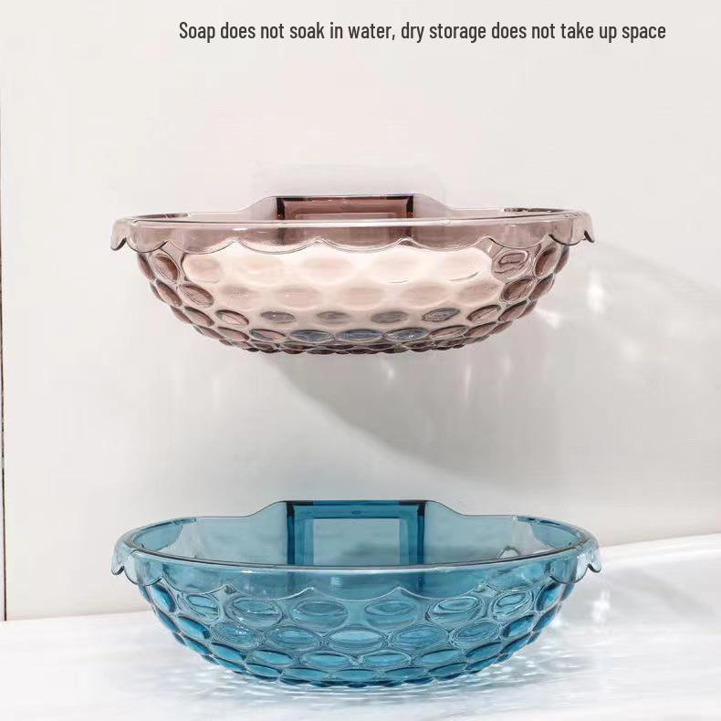 Premium Wall-Mounted Soap Rack: No-Drill, Suction Cup Storage for Bathroom