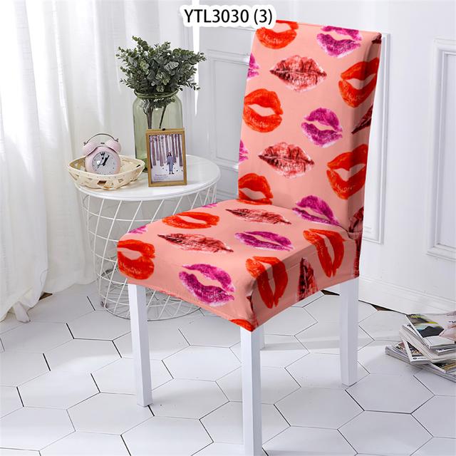 

Чехол на стул в стиле губ для столовой, офисного стула, чехол для обеденного стула с красными губами, домашний антигрязный чехол для стула Stuhlbezug 1PCS