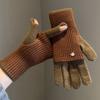 Woolen  Gloves Warm Winter Gloves Simple Knitted Gloves  Outdooor