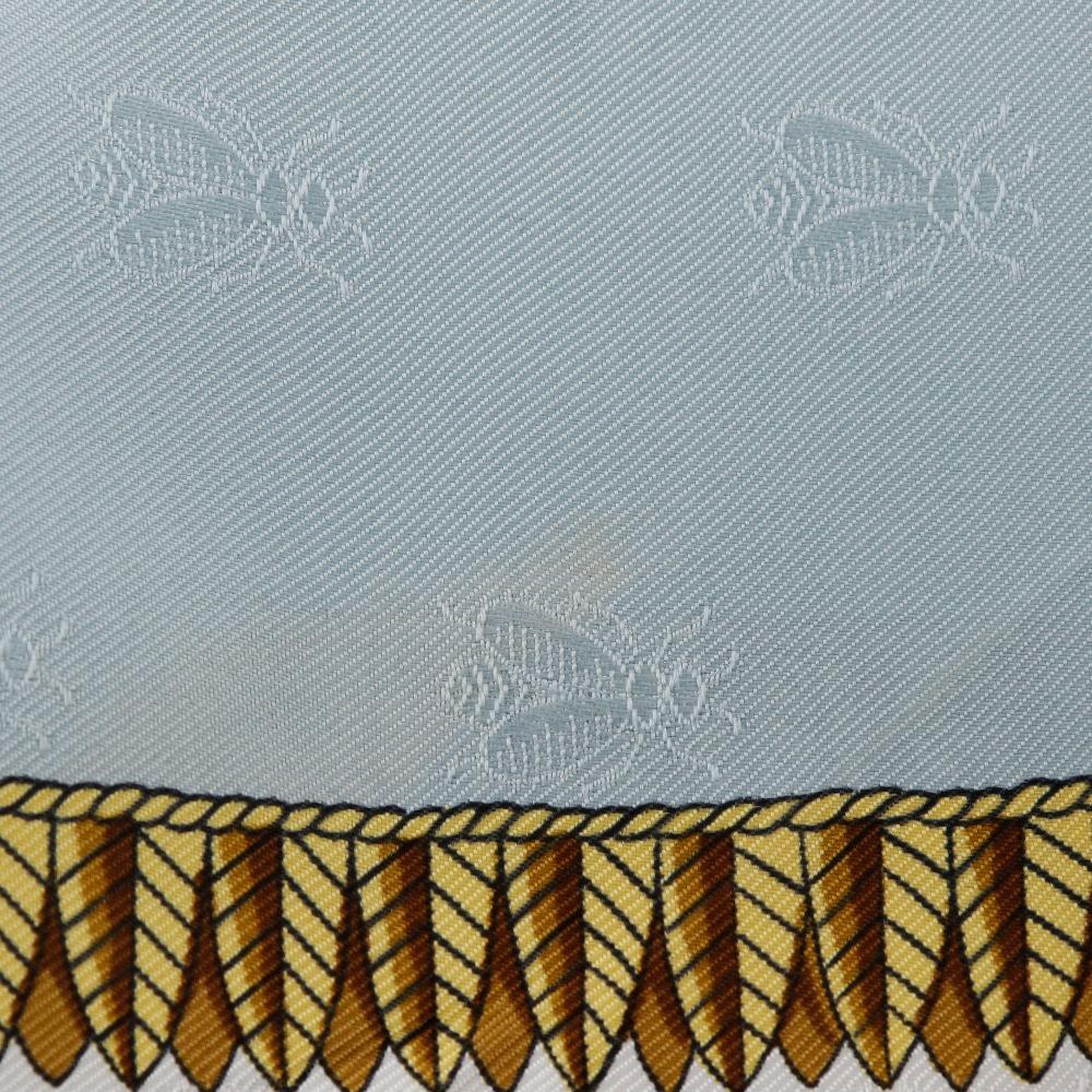HERMES Carree90 scarf NAPOLEON Napoleon Bee light blue silk Women Used