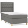 Exclusive House - Slatted Bed Base with Mattress Dark Grey 80x200 Cm Fabric