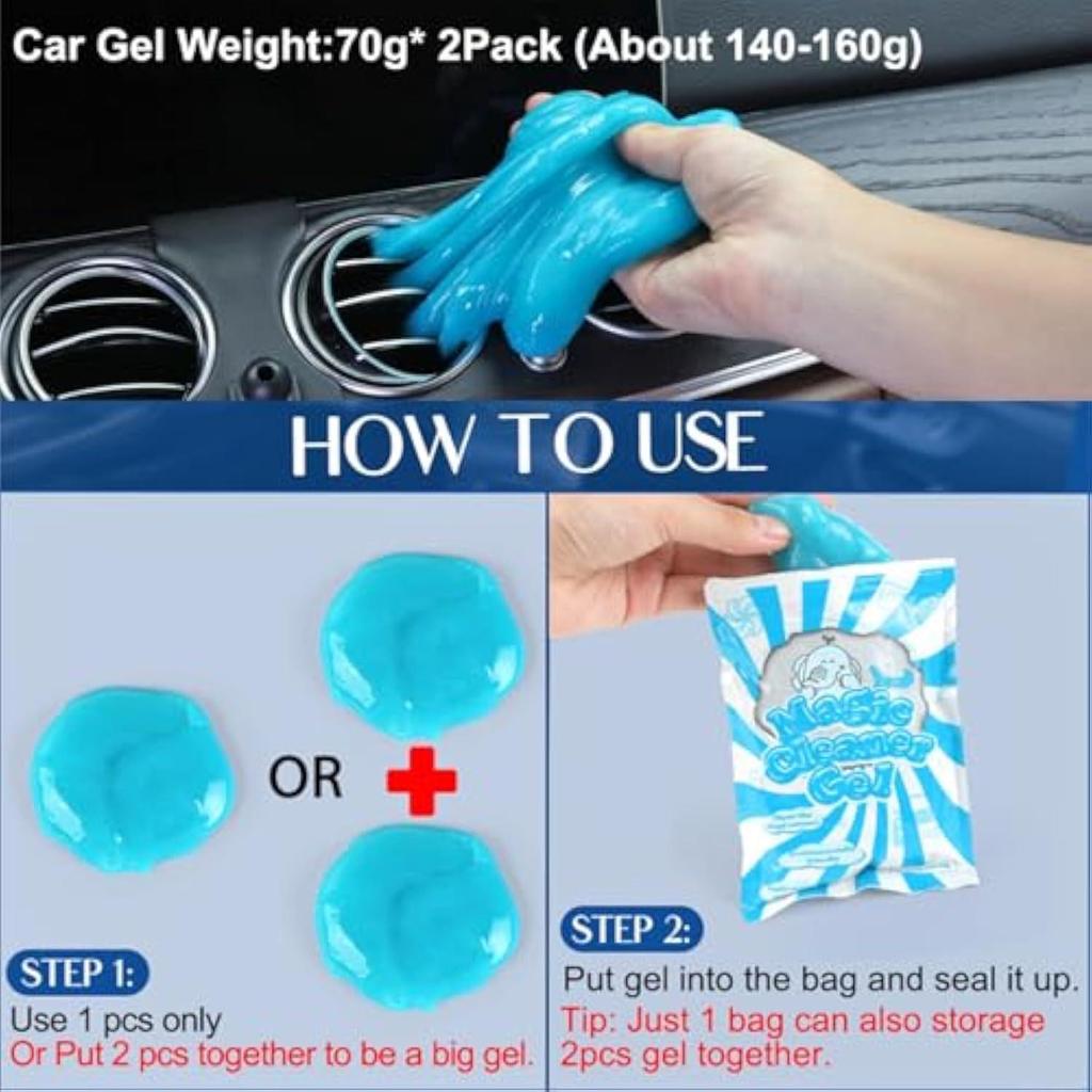 Universal Car Interior Cleaning Kit: Duster Brush & Gel for Cars, Trucks, SUVs