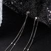 New 925 Silver Dense Snake Bone Long Tassel Earrings Women's Simple Golden Silver Color Earrings Party Fine Jewelry Wedding Gift