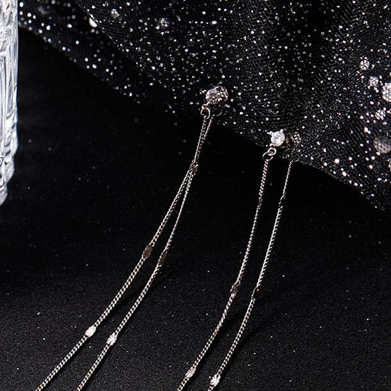 New 925 Silver Dense Snake Bone Long Tassel Earrings Women's Simple Golden Silver Color Earrings Party Fine Jewelry Wedding Gift
