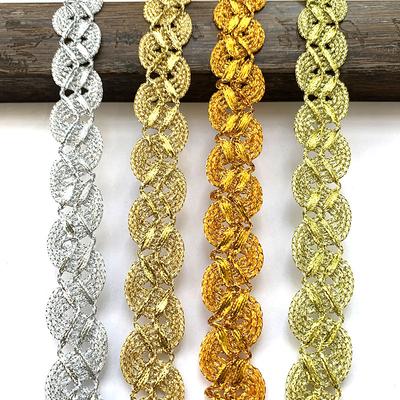 4m/13,12 pés cada bolsa rendas guarnições curvas fitas roupas cortina acessório de costura artesanal faça você mesmo artesanato ouro prata centopéia guarnição decoração