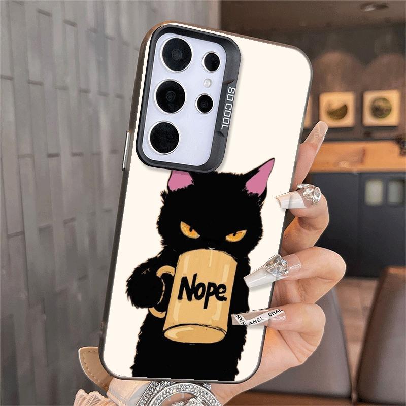 Black Cat Cartoon Cute Shockproof Phone Case for Samsung A17 A16 A15 A14 A37 A57 A36 A56 A26 A35 A55 A25 A34 A54 A24 A13 A23 A33