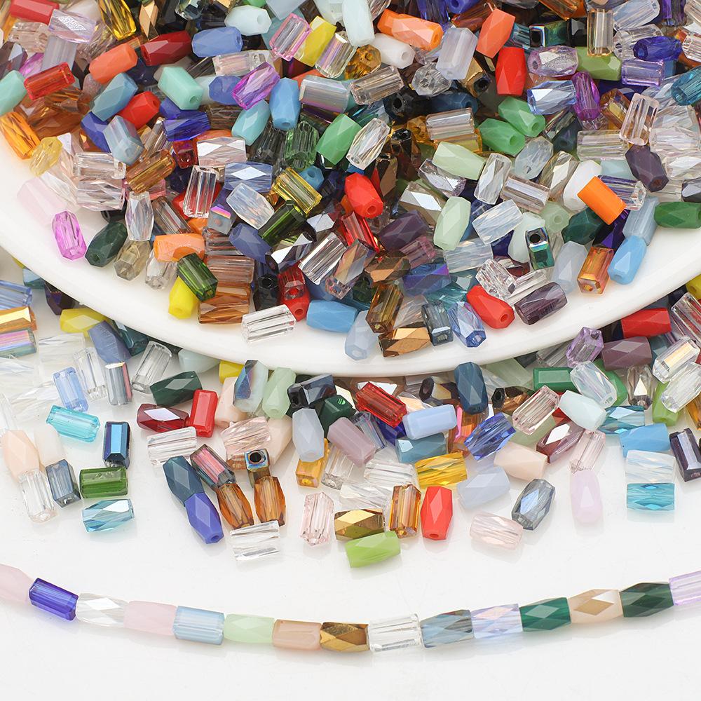 

Горячие 2X4 квадратные длинные 18-гранные стеклянные бусины свободного покроя разноцветные аксессуары для браслетов и ожерелий своими руками 2 * 4 rectangular 18-sided color