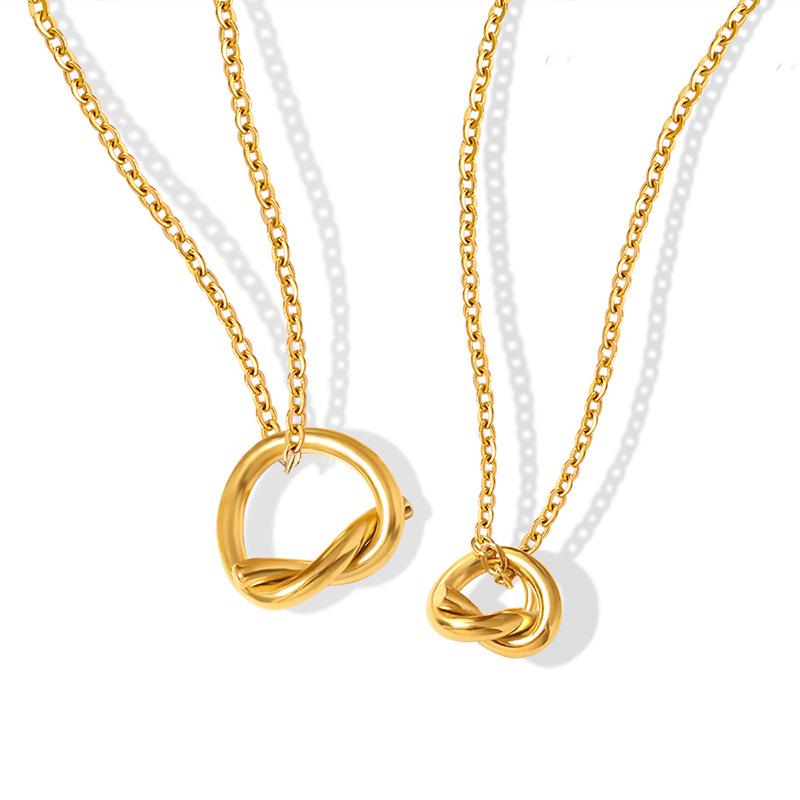 Simple Kink Pendant Necklace Female, Summer Travel Vacation Style Versatile Niche Style Collarbone Chain Jewelry