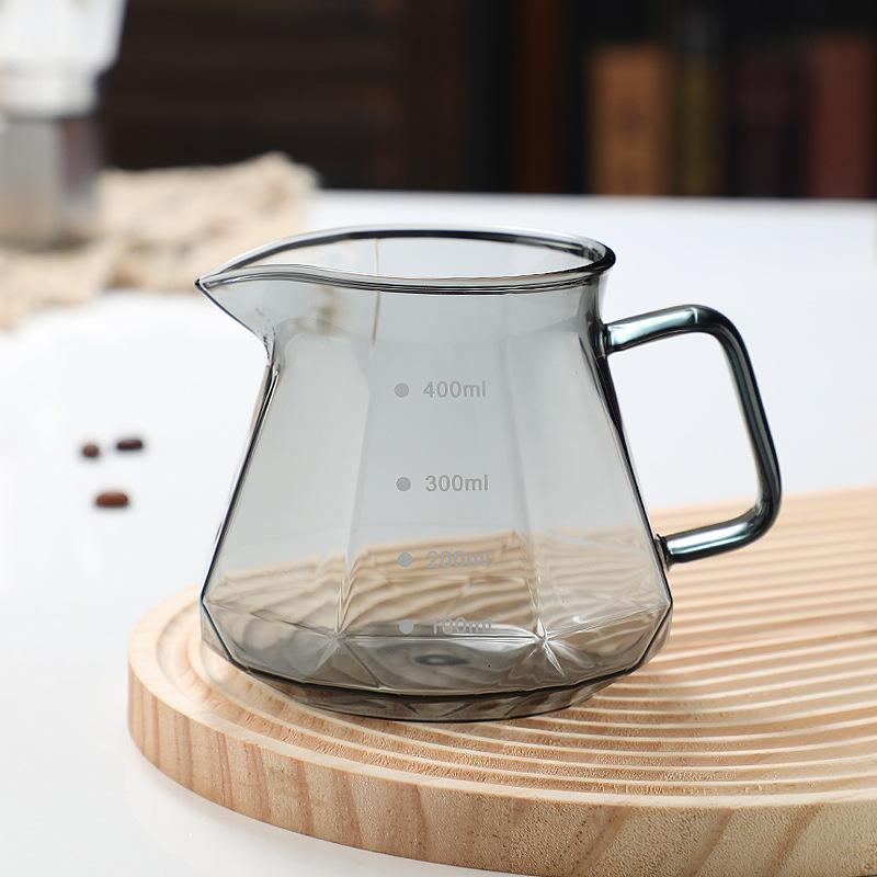 Octagonal Coffee Pot Transparent Juice Coffee Kettle Reusable Coffee Teapot Glass Coffeeware 400/600ml Without Filter Cup