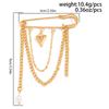Salircon  New Exquisite Love Heart Imitation Pearls Tassel Pendant Brooch Women Elegant Suit Pins Daily Wear Jewelry Gift