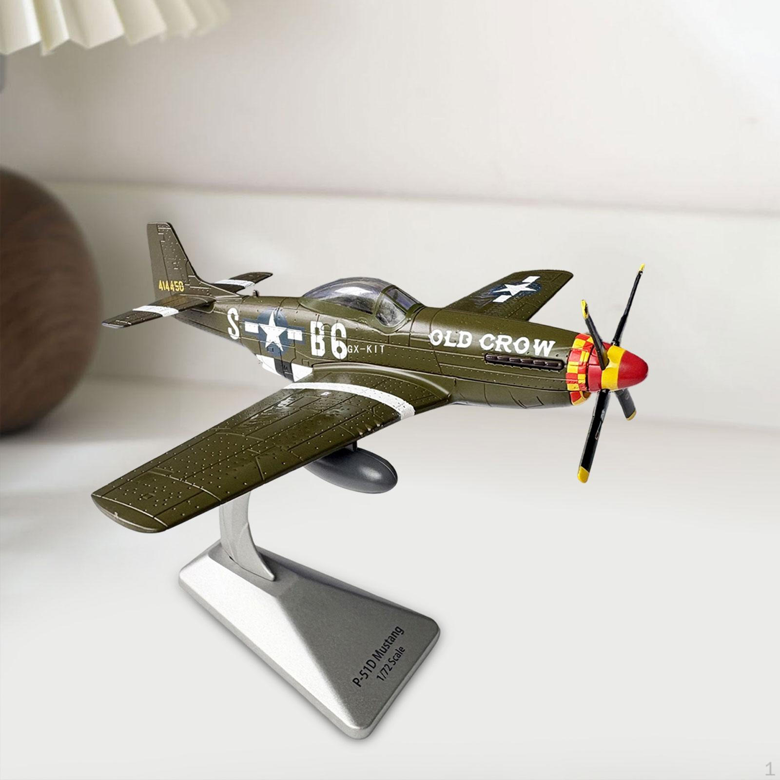 

1/72 P51D Fighter Model Attack Aircraft Toy, Airplane with Display Base for Bedroom, Office