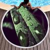Green Yellow Leaves Print Round Beach Towel,Microfiber Circle Beach Towels Sand Free Quick Dry Picnic Yoga Mat Circle Tablecloth