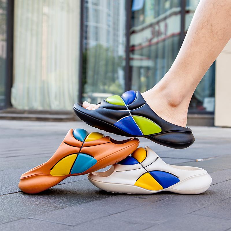 FashionMen Trend Slippers Summer EVA Soft Bottom Light Beach Shoes Male Suitable Outdoor Slipper Adult Non-Slip Flip Flop Men Slippers