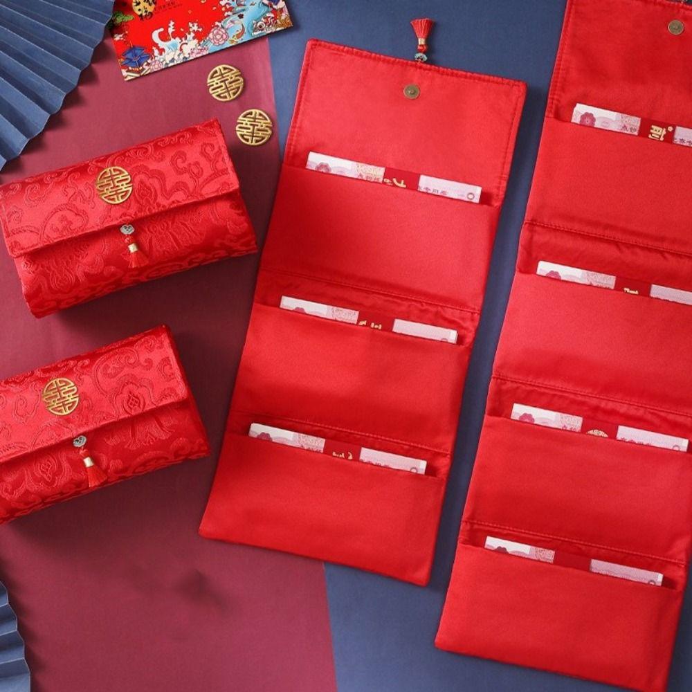 Chinese Style Folding Red Envelope Hongbao New Year Money Bag Red Pocket  Lunar New Year Gifts