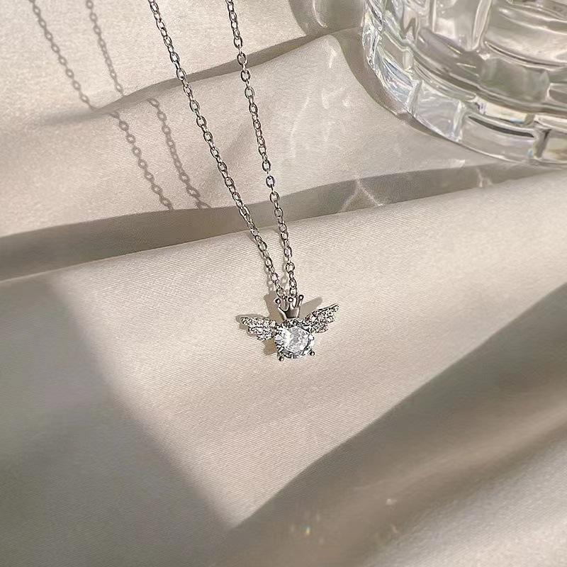 Y2K Shiny Star Necklace for Women Girls Silver Color Crystal Pendant Clavicle Chain Necklace Set Fashion New Trendy Party