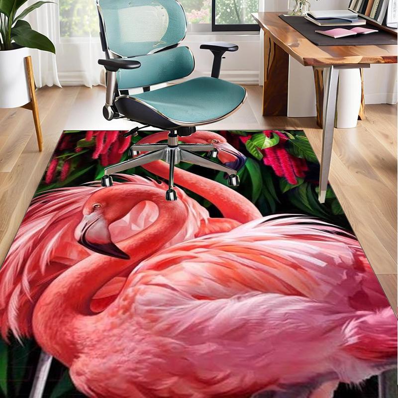 Flamingo In Tropical Paradise Office Rug Chair Mat, Entryway Carpet, Suitable for Front Door, Bedroom, Living Room, Desk, Holiday Gift