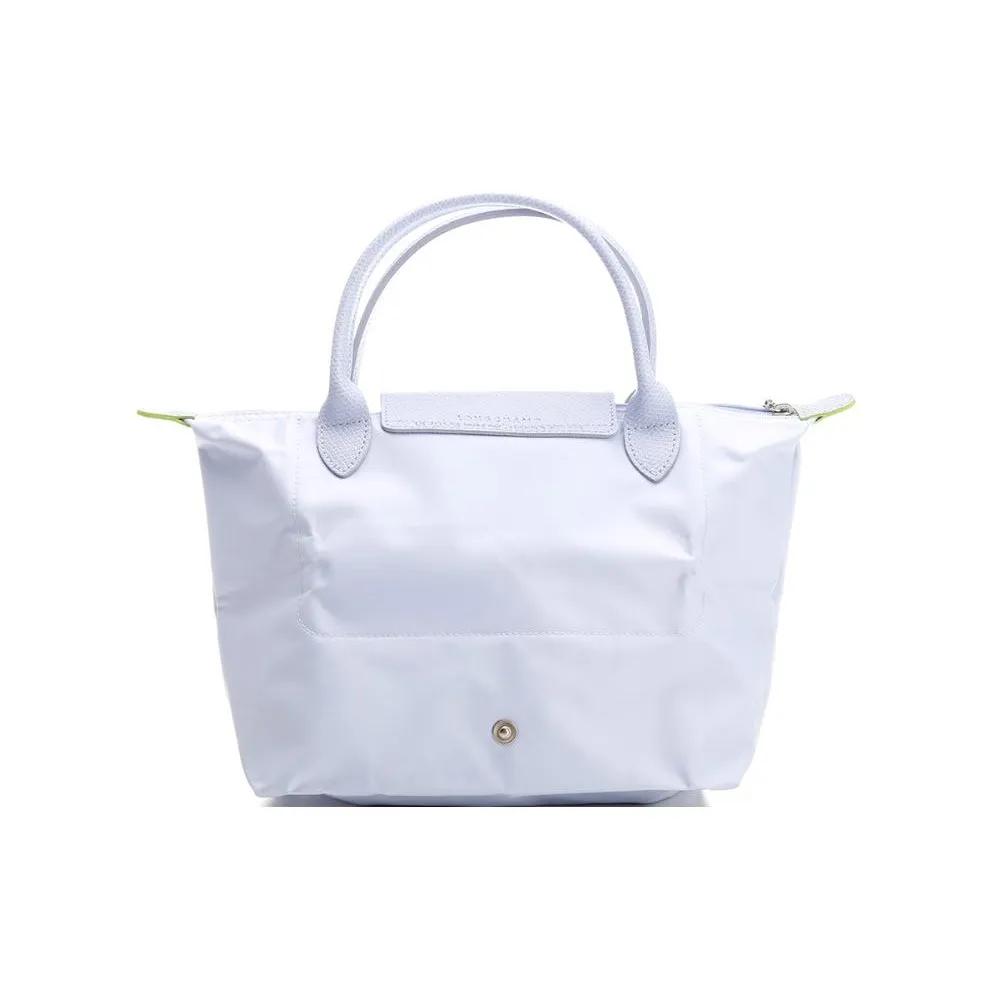 LONGCHAMP Le Pliage Green Cow Leather Trim Dumpling Bag Handbag Small Women's Light Blue (Unisex) Handbags 1621919P79