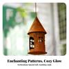 House-Shaped Candle Holder Rusted Lantern Outdoor for Garden, Patio
