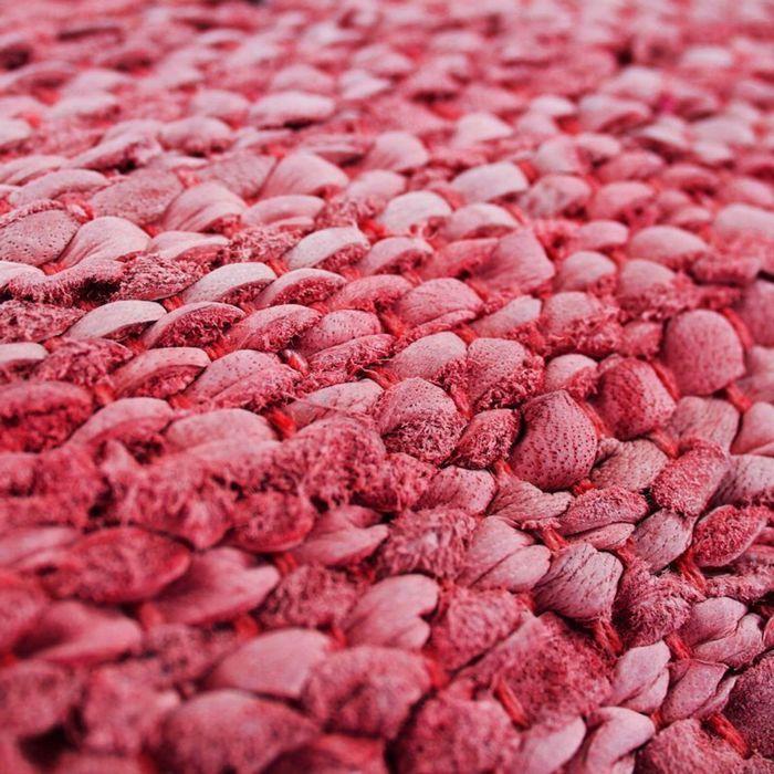 Coussin en cuir tressé burgundy 45x45