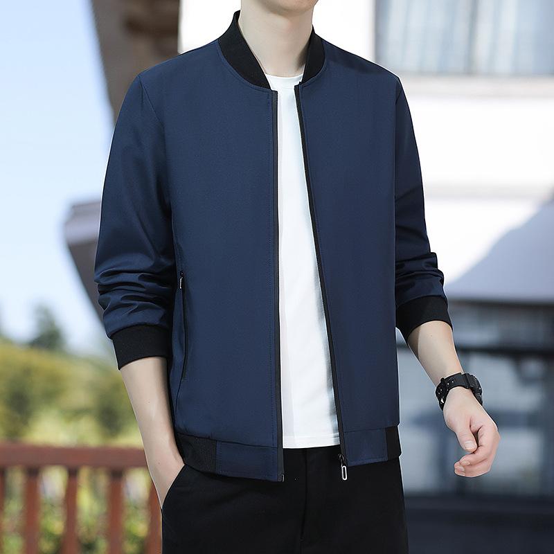 Baseball Collar Spring and Autumn Solid Color Versatile Casual Korean Version Loose Stand-up Collar Top Jacket Jacket
