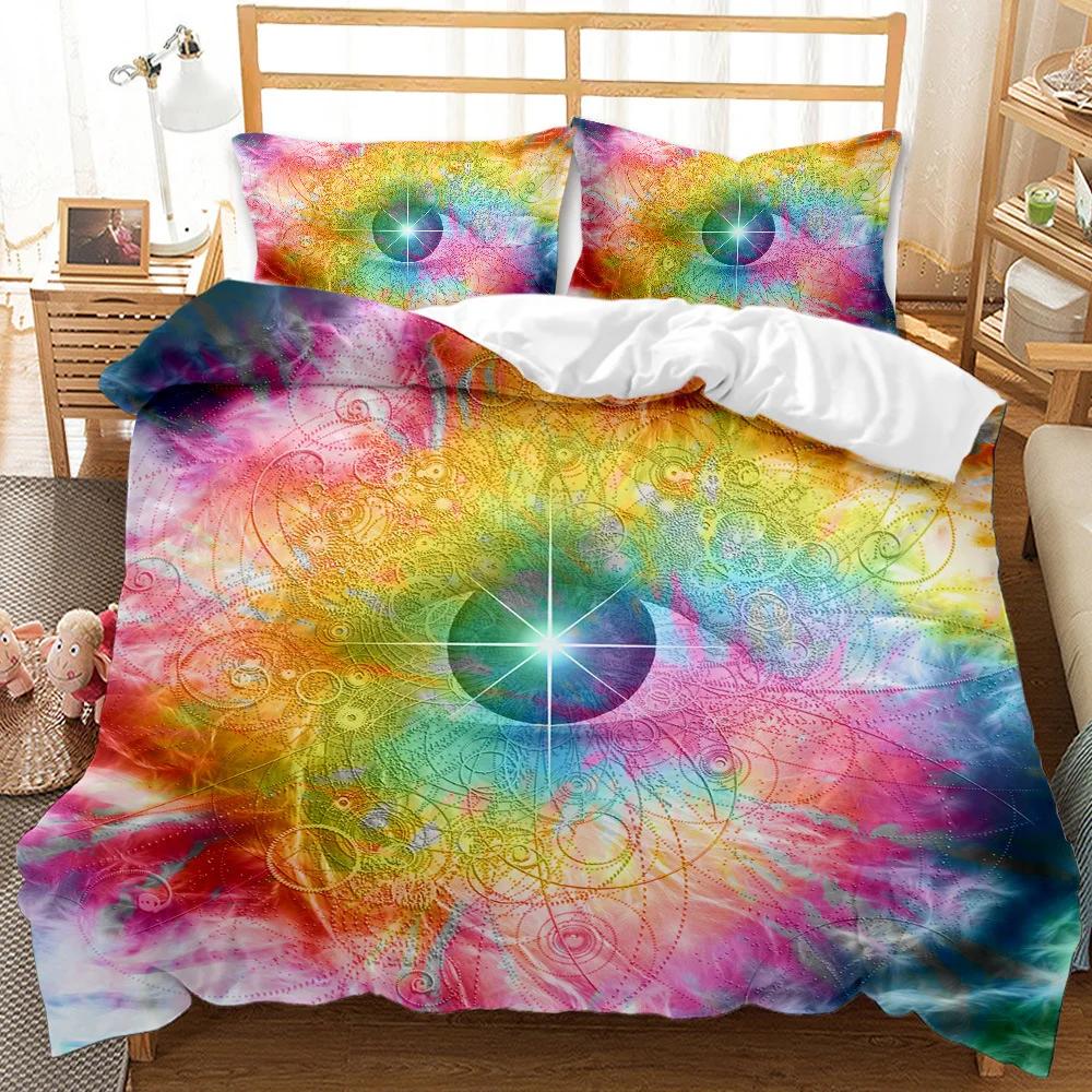 Stjärnklar Himmel Påslakanset King Size Grön Himmel Tema Abstrakt Stil Arrangemang Kosmos Koncept Tryck Twin Polyester Sängklädesset