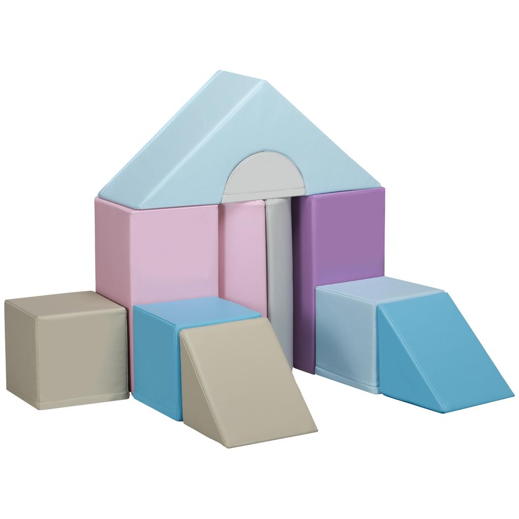 11-Piece Kids Soft Play Set, Foam Block, Toys for Climbing, Crawling, Blue