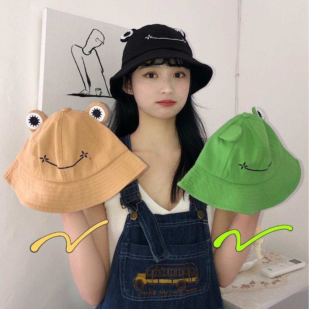 New Breathable Frog Bucket Hats Parent-Unisex with Big Eyes Sun Shading Caps Foldable Fishing Caps Summer Outdoor