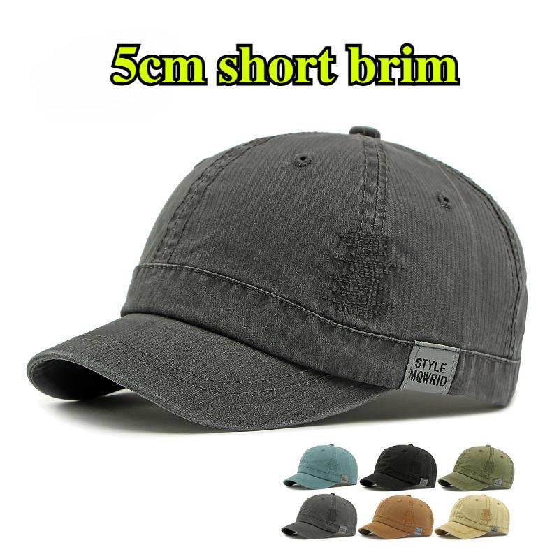 My Extreme Outdoor Activities Women's Black Korean Fashion Washed Short Brim Baseball Cap For Men Sun Protection Sun Hat Retro Soft Top Dad Cap Casual Trucker Hat 55-59Cm