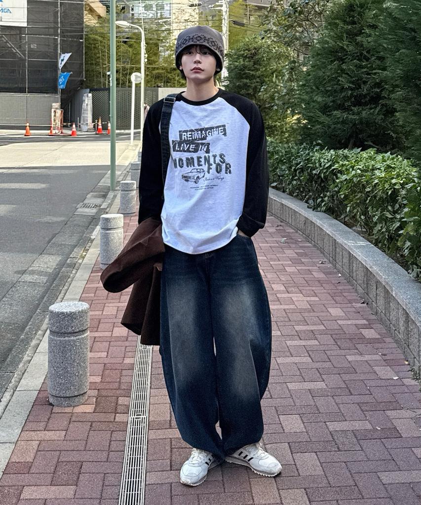 MINDBRIDGE Raglan Oversized Long Sleeve T-Shirt - 2 Colors